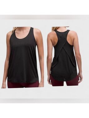Lululemon- Essential pleated back tank top-black- size 6-NWT
